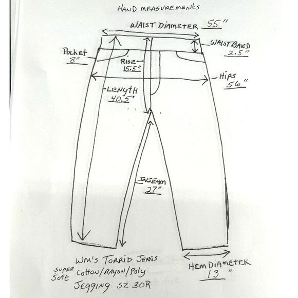 Torrid Wms Jegging Jeans Sz 30R Dk Blue Super Soft Denim Button & Zipper Closure - Picture 3 of 12